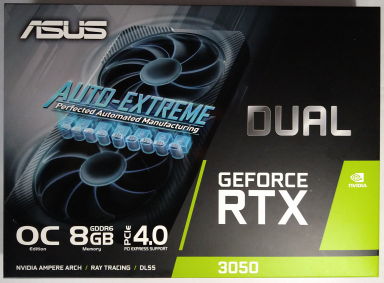 ASUS Dual GeForce RTX3050 OC パッケージ